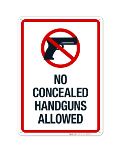 Alaska No Concealed Handguns Allowed Sign