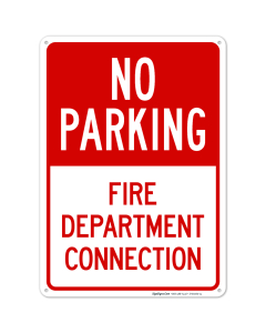 No Parking Fire Department Connection Sign