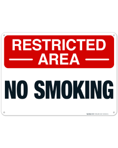 Restricted Area No Smoking Sign