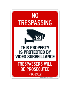 New Hampshire This Property Is Protected By Video Surveillance Trespassers Sign