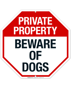 Private Property Beware Of Dogs Sign