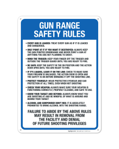 Gun Range Safety Rules Sign, (SI-65721)