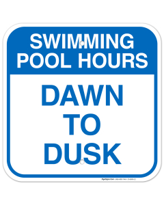 Swimming Pool Hours Sign, Pool Sign, (SI-6606)