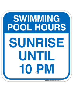 Swimming Pool Hours Sign, Pool Sign