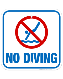 No Diving Sign, Pool Sign, (SI-6619)