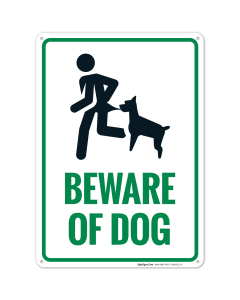 Beware Of Dog Sign With Graphic Sign