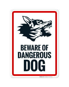 Beware Of Dangerous Dog Sign With Graphic Sign