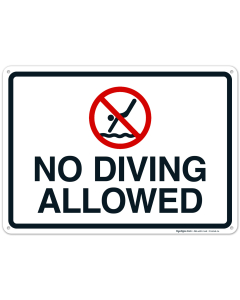 No Diving Allowed Sign, Pool Sign