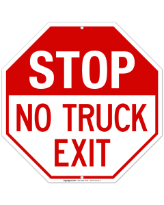 Stop No Truck Exit Sign