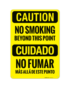 No Smoking Beyond This Point Bilingual OSHA Sign