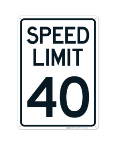 Speed Limit 40 Mph Sign, (SI-68551)