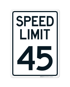 Speed Limit 45 Mph Sign, (SI-68552)