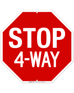 Stop 4 Way Sign