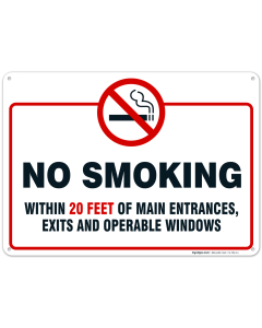 No Smoking Within 20 Feet of Building Sign