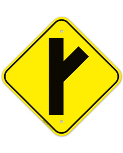 Side Road On Right Graphic Sign