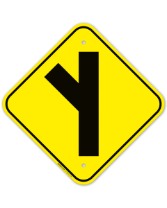 Side Road On Left Graphic Sign