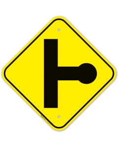 T Junction Road Right Sign