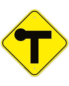 T Junction Road Graphic Sign