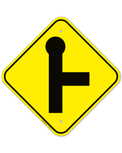 T Junction Road Up Sign