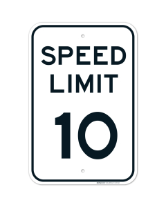 Speed Limit 10 MPH Sign