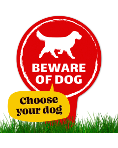 Beware Of Dog With Stake Sign