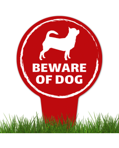 Beware Of Dog ,Chihuahua Silhouette With Stake Sign