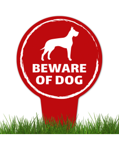 Beware Of Dog ,Great Dane Silhouette With Stake Sign