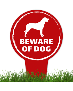 Beware Of Dog ,Labrador Retriever Silhouette With Stake Sign