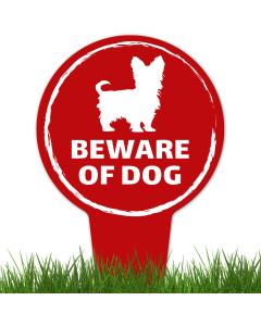 Beware Of Dog ,Yorkshire Terrier Silhouette With Stake Sign