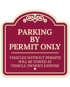 Parking By Permit Only Vehicles Without Permits Will Be Towed Décor Sign