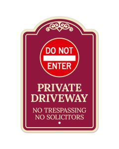 Do Not Enter Private Driveway No Trespassing Or Solicitors Décor Sign