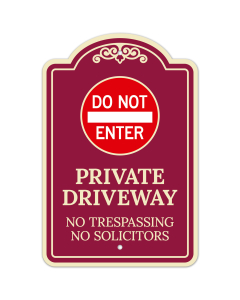 Do Not Enter Private Driveway No Trespassing Or Solicitors D&eacute;cor Sign