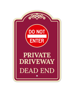 Private Driveway Dead End Décor Sign
