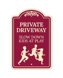 Private Driveway Slow Down Kids At Play Décor Sign