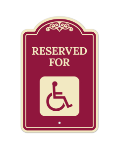 Reserved Handicapped With Graphic Décor Sign