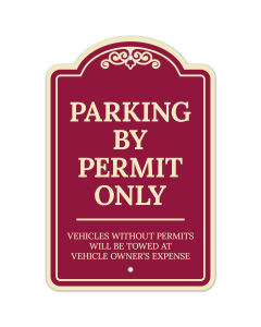 Parking By Permit Only Vehicles Without Permits Will Be Towed Décor Sign, (SI-73499)