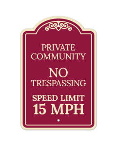 Private Community No Trespassing Speed Limit 15 Décor Sign