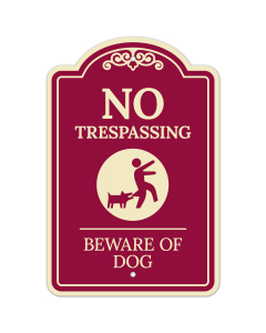 No Trespassing Beware Of Dog Décor Sign