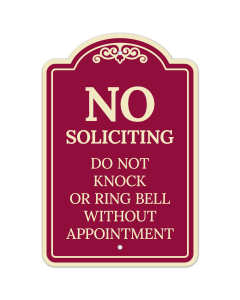 Do Not Knock Or Ring Bell Without Appointment No Soliciting Décor Sign