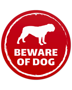 Beware of Dog Bulldog Sign