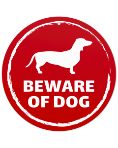 Beware of Dog Dachshund Sign