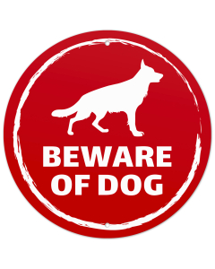 Beware of Dog German Shepherd Sign, (SI-7410)