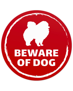 Beware of Dog Pomeranian Sign