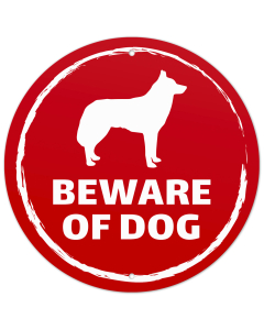 Beware of Dog Siberian Husky Sign