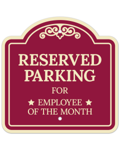 Reserved Parking For Employee Of The Month With Star Symbol Décor Sign