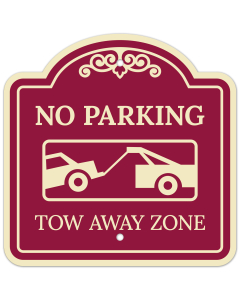 No Parking Tow Away Zone With Symbol D&eacute;cor Sign