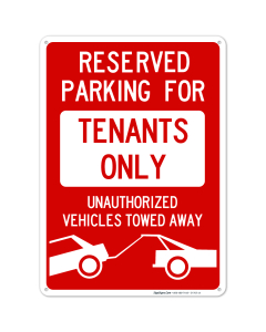 Reserved Parking Sign, Tenants Parking Only Sign, No Parking