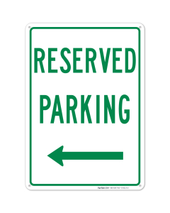 Reserved Parking Left Side In Green Sign, Board