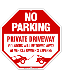 Private Driveway Sign, No Parking Sign