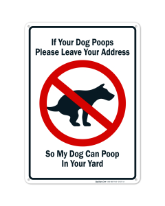 Funny pick up store dog poop signs